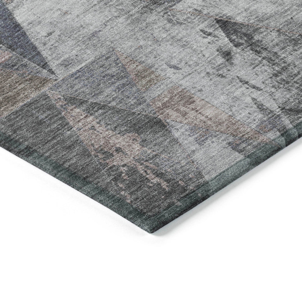 Machine Washable Indoor/Outdoor Chantille ACN1888 Gray 3' x 5' Rug
