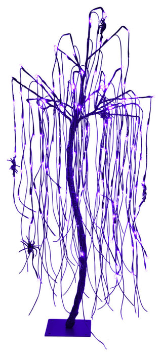 4' LED Halloween Willow Tree, Purple