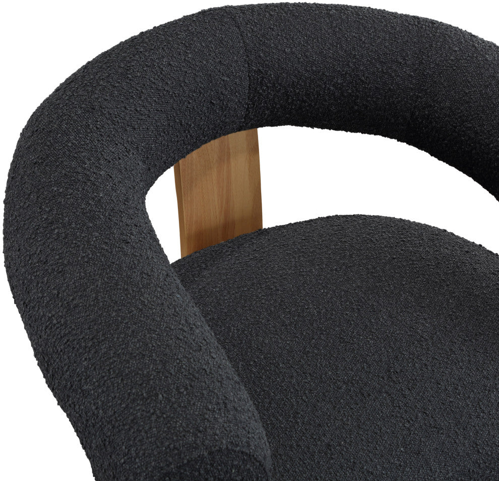 Winston Boucle Fabric Upholstered Accent Chair, Black