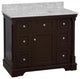 Sydney 42" Bathroom Vanity, Chocolate, Carrara Marble