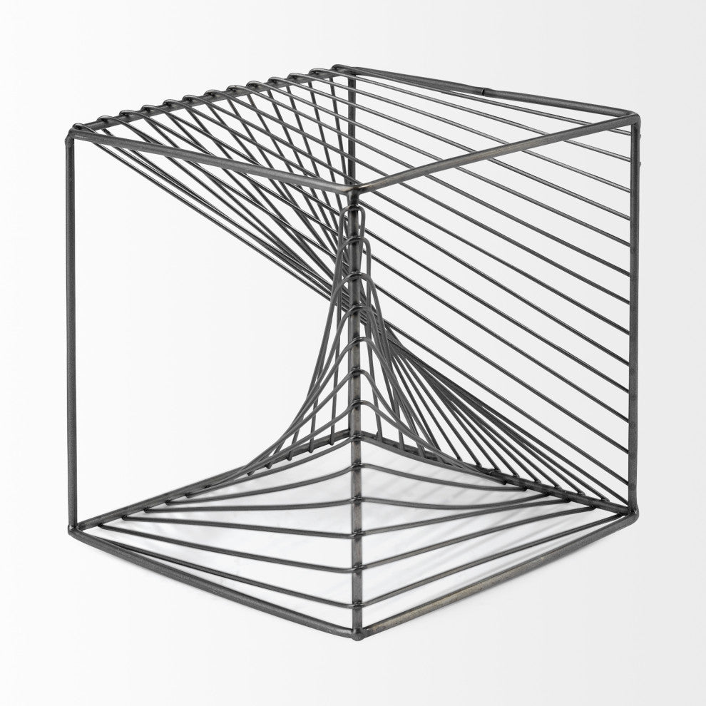 Rochon 8L x 8W Gray Metal Decorative Cube
