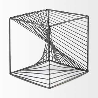 Rochon 8L x 8W Gray Metal Decorative Cube