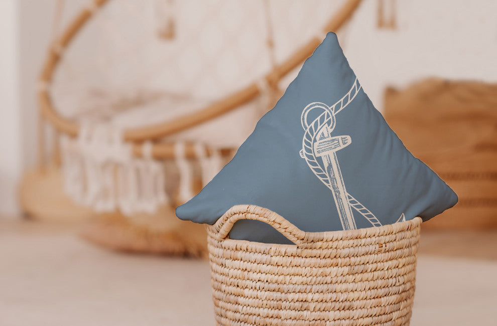 16x16" Graduated Stripe Nautical Decorative Indoor Pillow, Ocean Teal