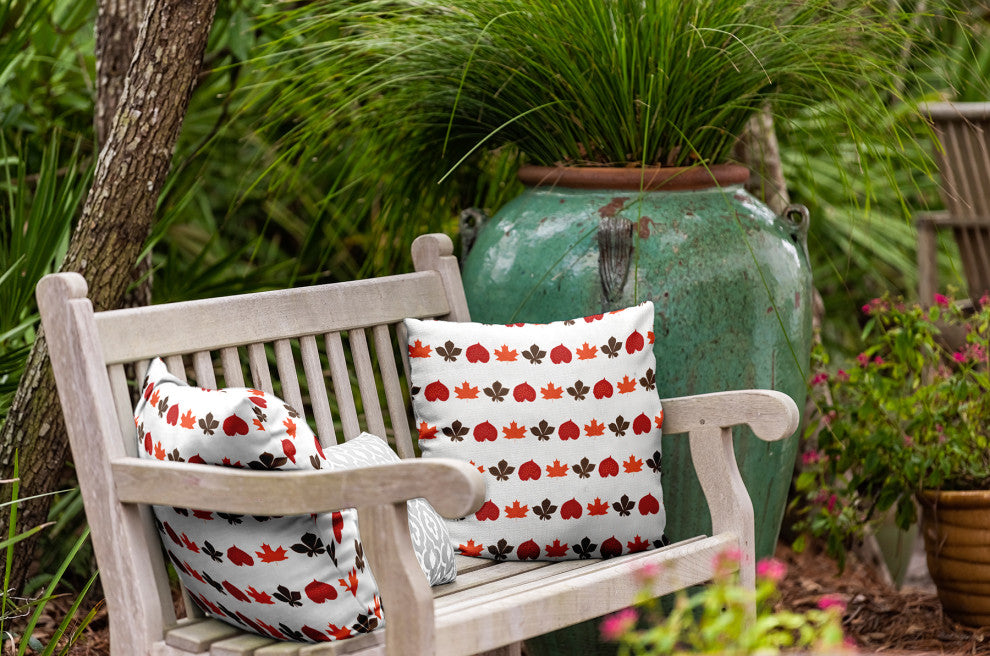 Leaf Stripe Indoor/Outdoor Throw Pillow