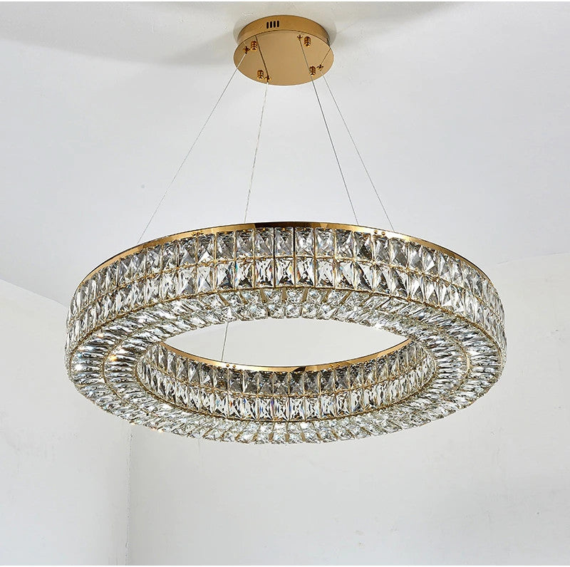 Bacci Crystal Wheel Chandelier, Gold