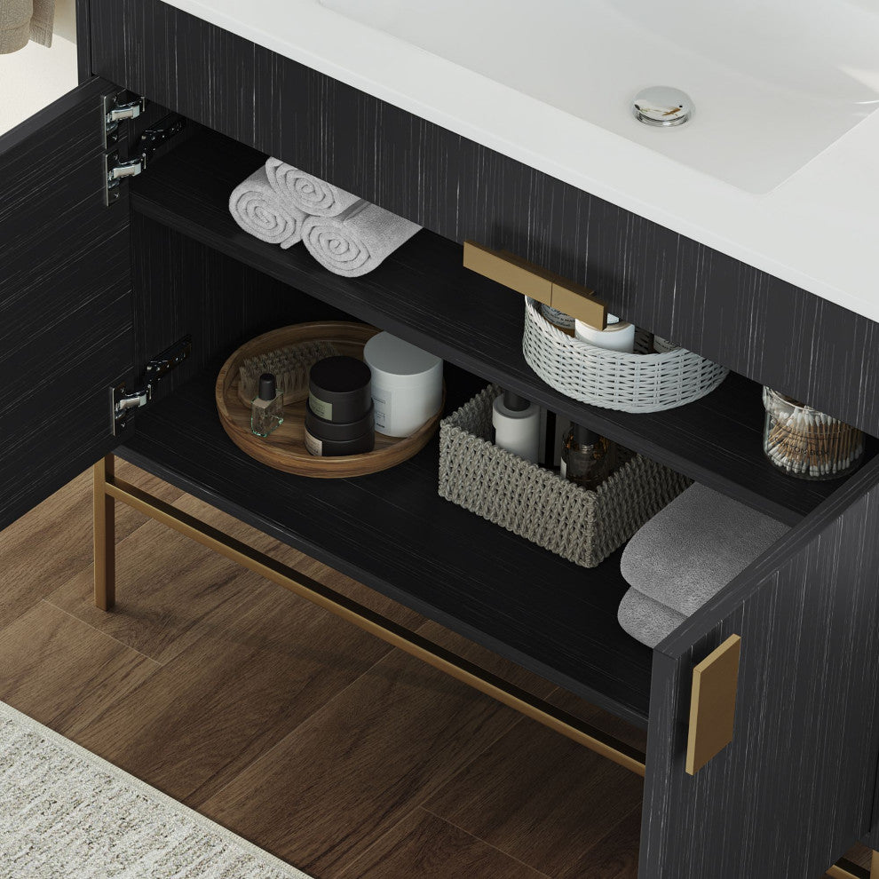 The Lancado Bathroom Vanity, Dawn Gray, 40", Single Sink, Freestanding