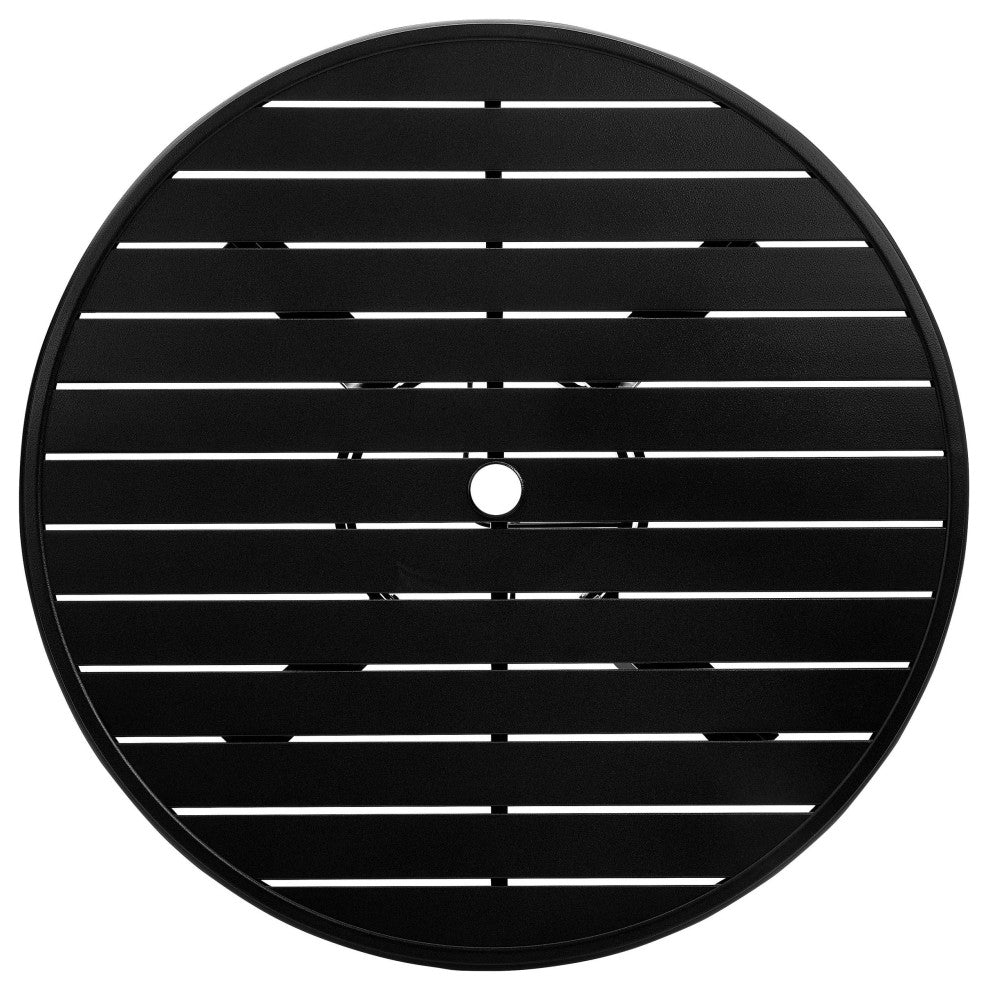 Slat 42" Round Top With Hole, Textured Pewter