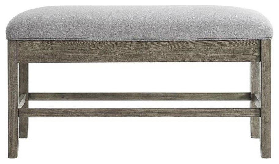 Steve Silver Grayson Gray Driftwood Storage Counter Bench