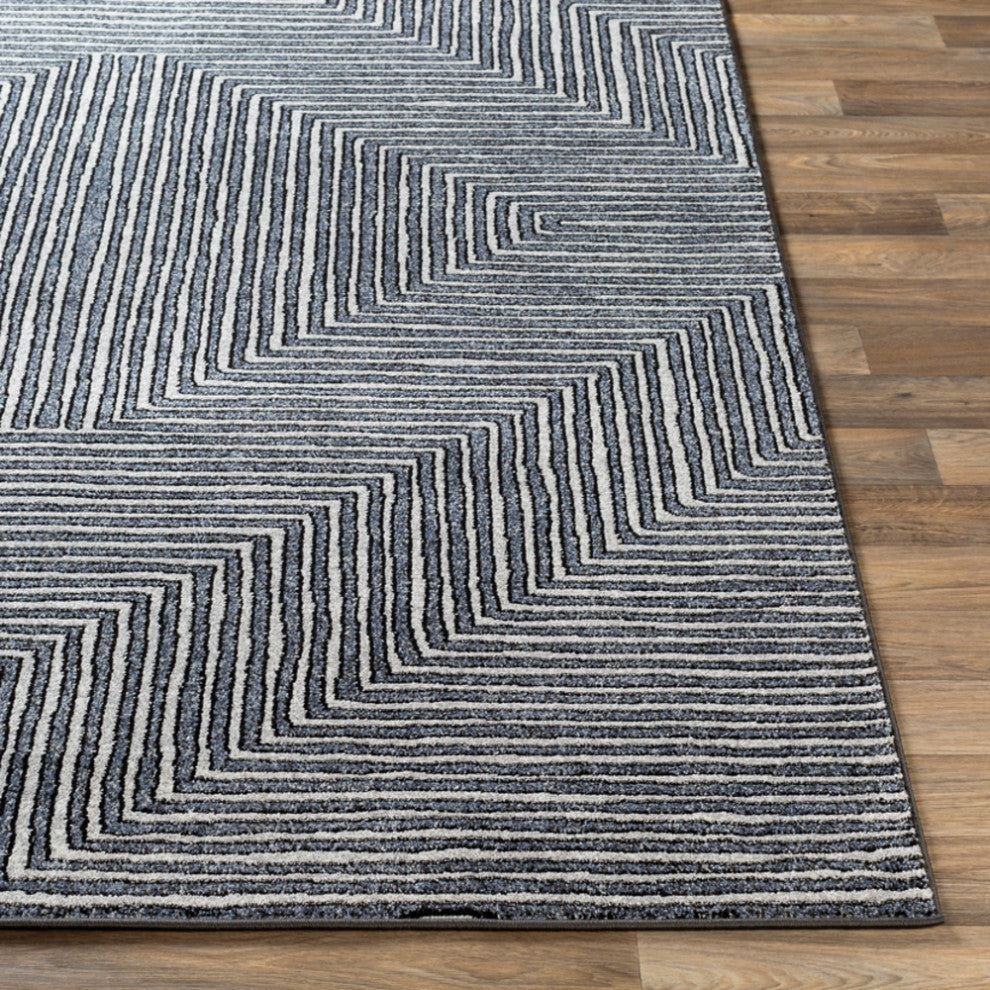 Surya Nepali NPI-2317 Bohemian Area Rug, Medium Gray, 5' x 7' Rectangle