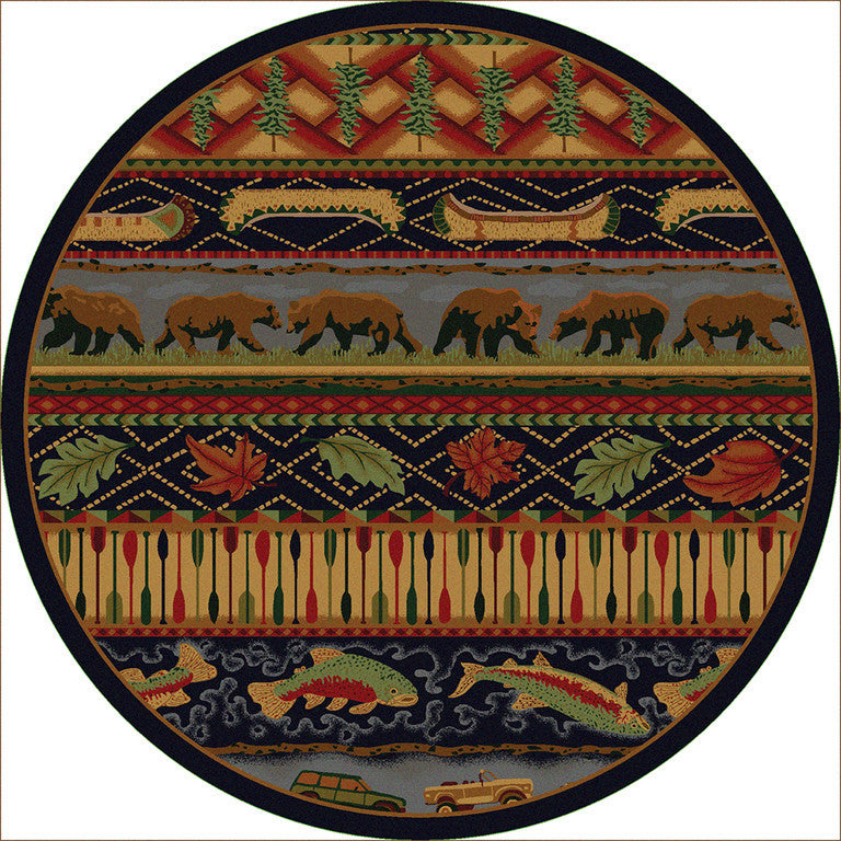 Wilderness Trek Rug, Blue, 8'x8' Round, Round
