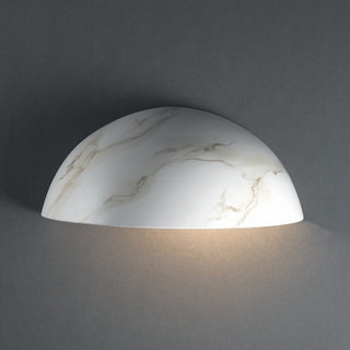 Ambiance Small Quarter Sphere, Downlight Outdoor Wall Sconce, Carrara Marble