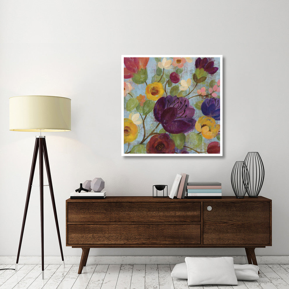 "Morning Floral Crop Magenta Flower" Paper Print by Silvia Vassileva, 42"x42"
