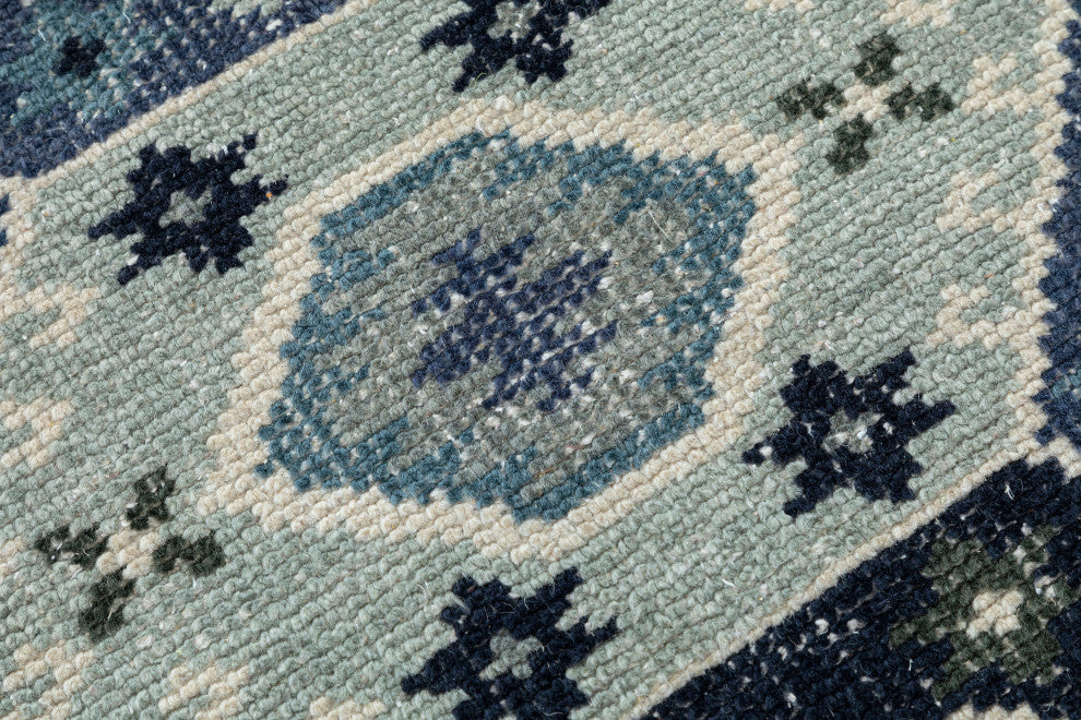 NuStory Wandsworth Amira Hand-Made Geometric Area Rug in Blue