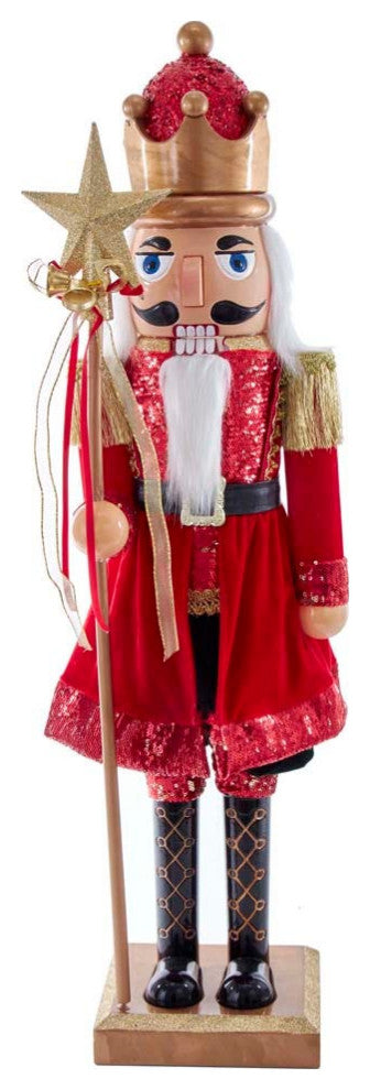32" Plastic Red and Gold King Nutcracker