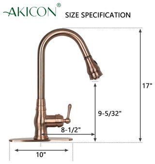 Pull Down Kitchen Faucet With Deck Plate, Single Level Solid Brass Sink Faucets,
