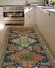 Semi-Antique Celica Rust/Navy Rug, 4'10x9'5