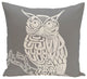 Hootie Animal Print Pillow, Gray, 16"x16"