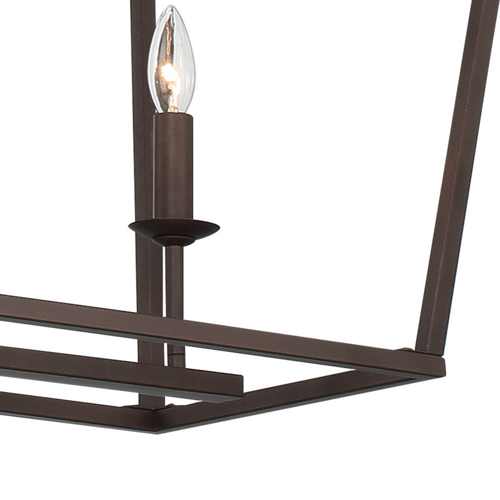 6 Light Kitchen Island Linear Pendant Chandelier, Oil Rubbed Bronze