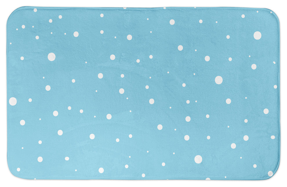 Light Blue Snow Pattern 34x21 Bath Mat