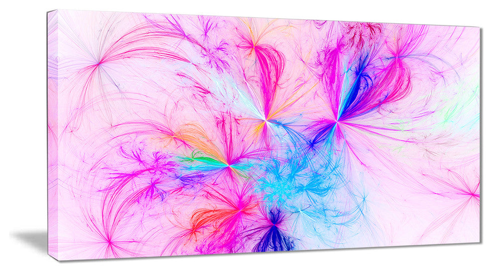 "Christmas Fireworks Pink" Digital Art Canvas Print