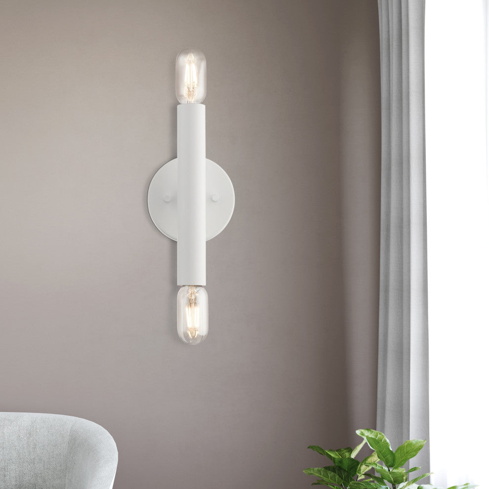 Copenhagen 2 Light White ADA Sconce