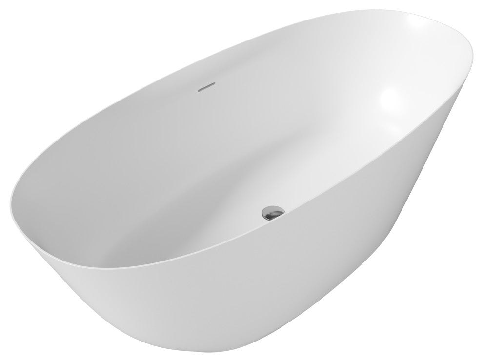 Perlato Treviso Eco-Lapistone Freestanding Soaking Tub, 67"