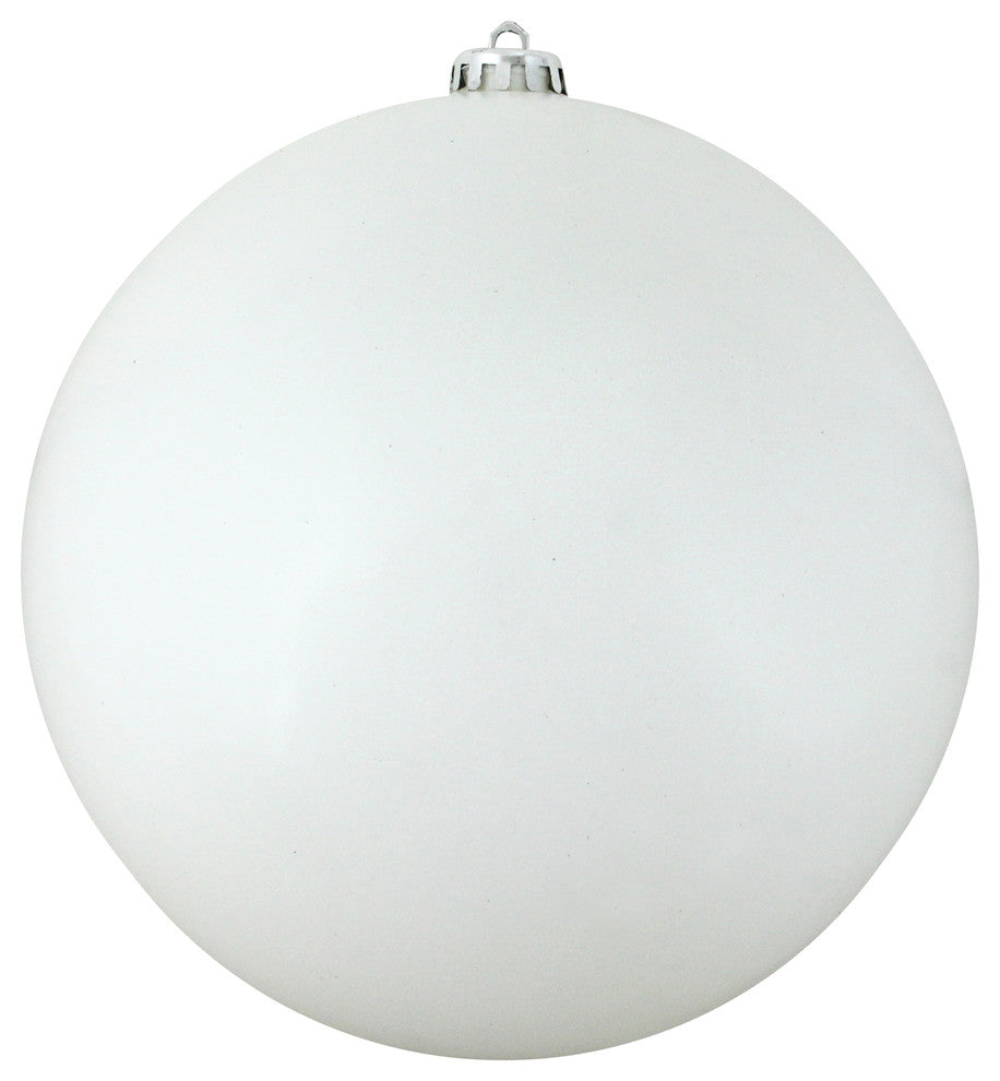 Winter White Shatterproof Shiny Christmas Ball Ornament, 12"