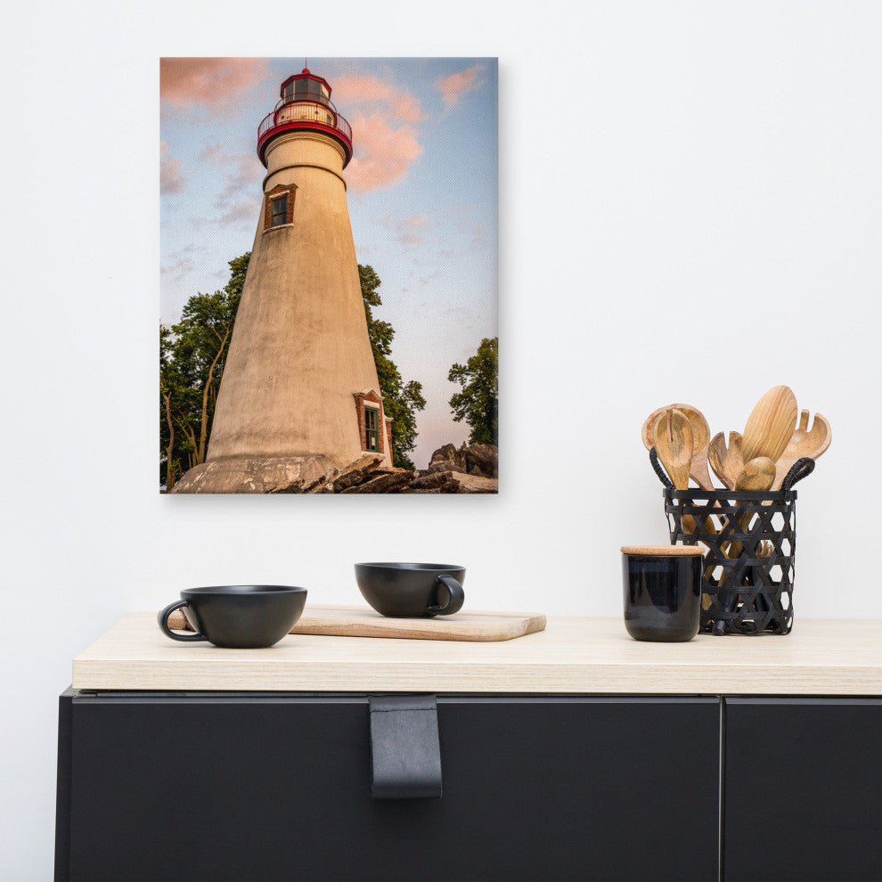 Marblehead Lighthouse at Sunset From the Shore Canvas Prints, 16" X 20"