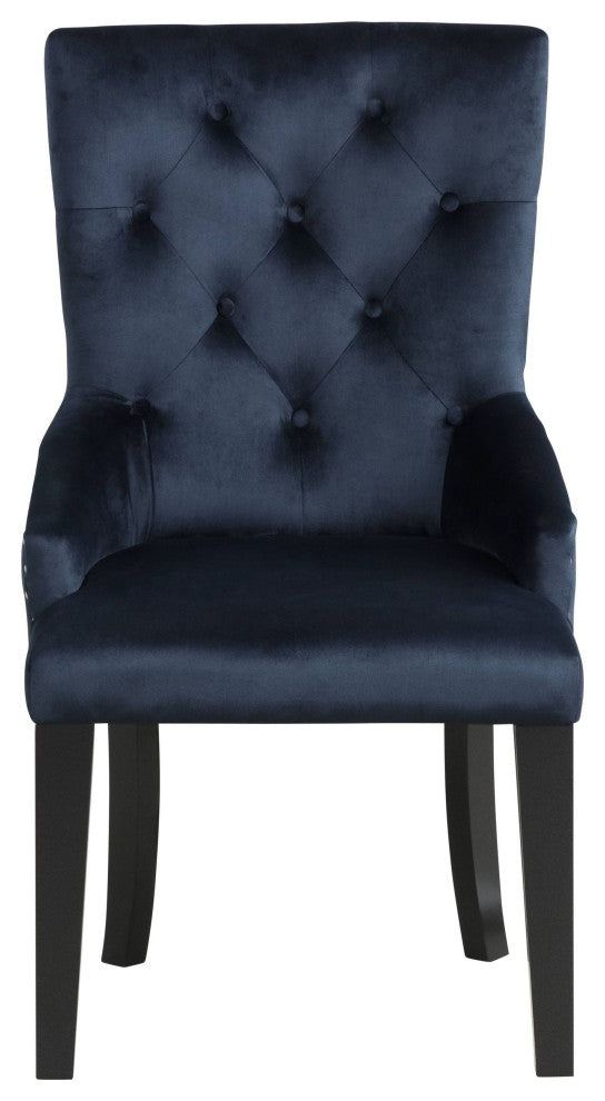 Varian II Side Chair, Black Velvet and Black Finish