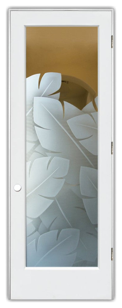 Interior Prehung Door or Interior Slab Door - Banana Leaves - Primed - 24" x...