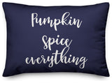 Pumpkin Spice Everything Lumbar Pillow, Navy, 14"x20"