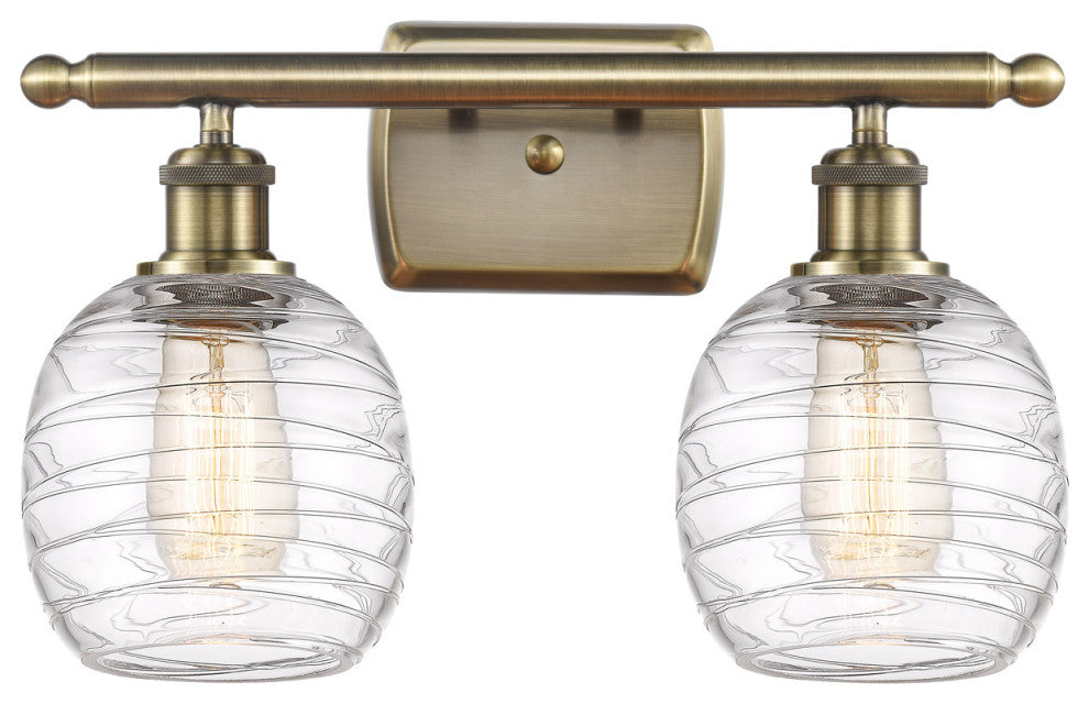 Innovations 516-2W-AB-G1013-LED 2-Light Bath Vanity Light, Antique Brass