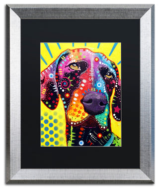 Dean Russo 'German Short Hair Pointer' Art, Silver Frame, 16"x20", Black Matte
