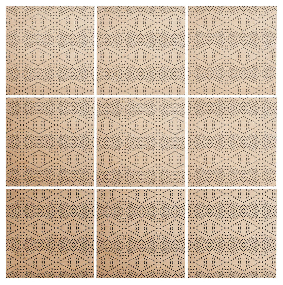 Deny Designs Holli Zollinger Boho Tile Wood Wall Mural, 3'x3'
