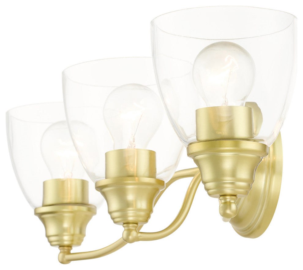 Satin Brass Transitional, Colonial, Vanity Sconce