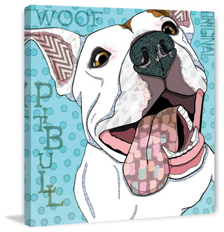 "White Pittie" Painting Print on Wrapped Canvas