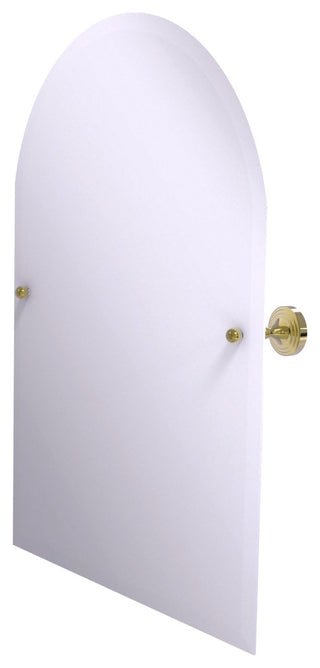 Sag Harbor Frameless Arched Top Beveled Edge Tilt Mirror, Unlacquered Brass