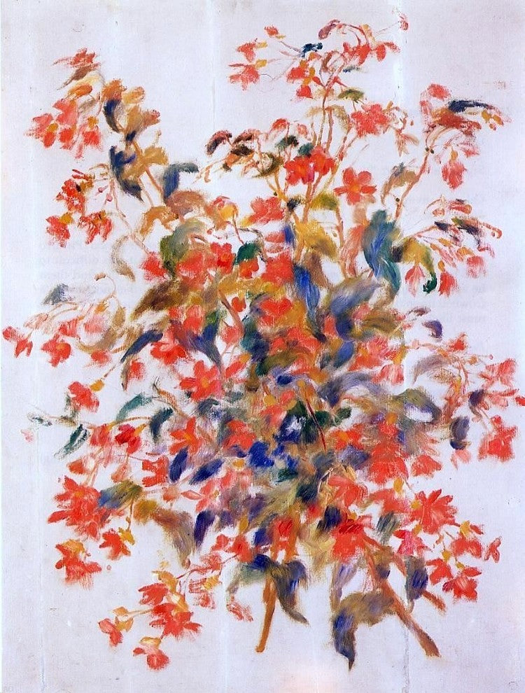 Pierre Auguste Renoir Still Life With Fuscias, 21"x28" Wall Decal