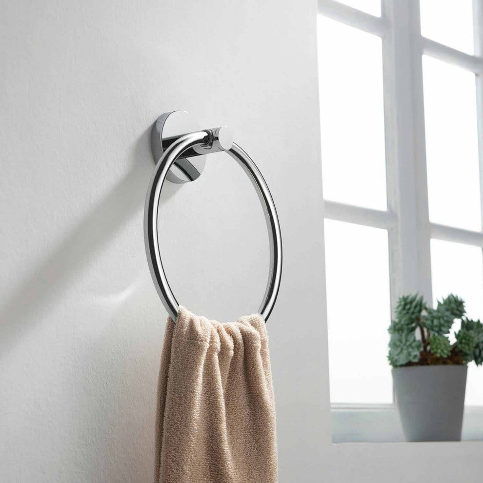 Circular Bathroom Towel Ring, Chrome