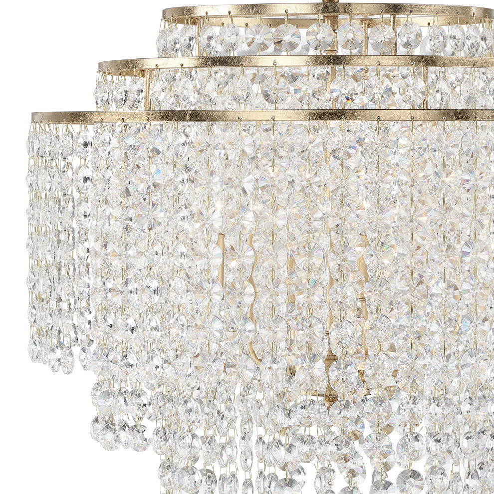 Gabrielle Six Light Chandelier in Antique Gold