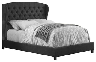 Felisa Upholstered Panel Bed, Charcoal, Full