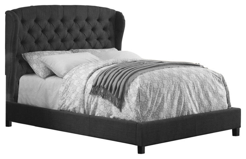 Felisa Upholstered Panel Bed, Charcoal, Full