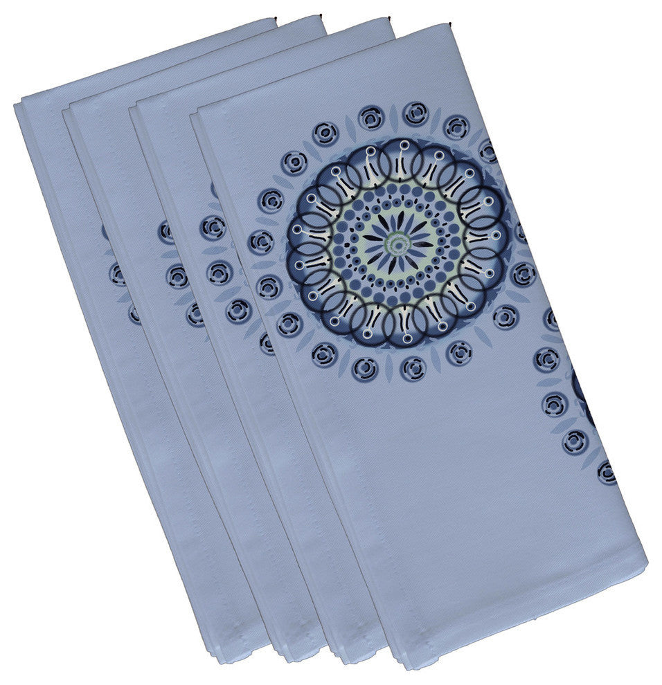 Sea Flower Geometric Print Napkin, Faded Glory, Set of 4