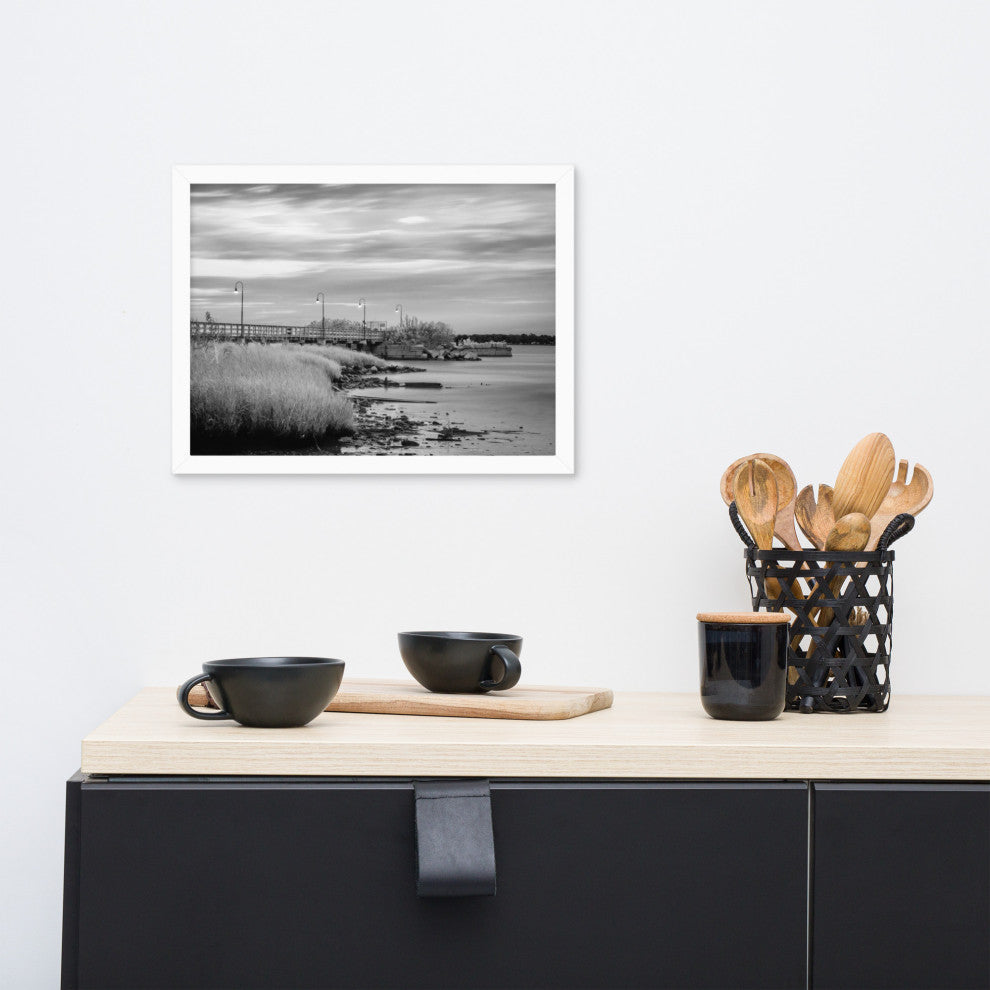 Historic New Castle 2 Coastal Landscape Framed Photo Paper Wall Art Prints, White, 12" X 16"