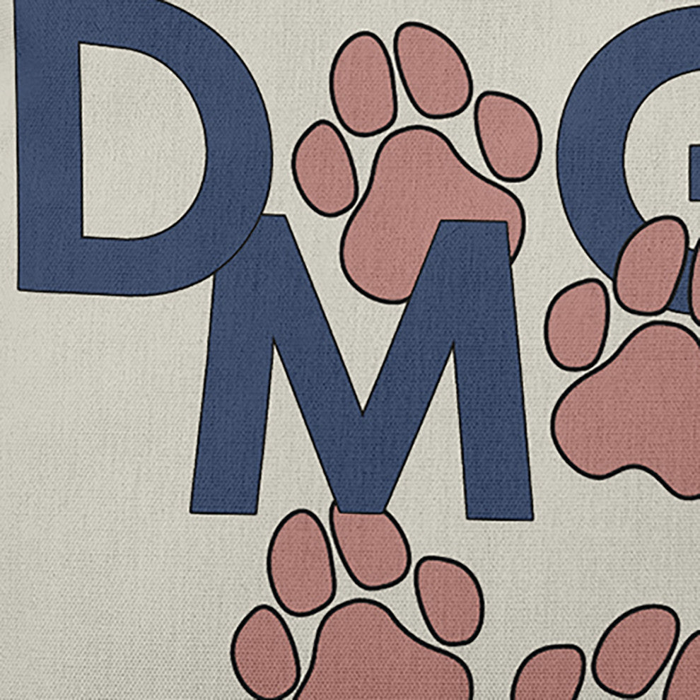 Dog Mom Polyester Indoor Pillow, Mauve, 20"x20"