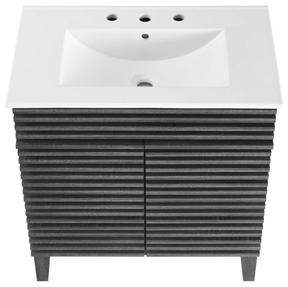 Render 30" Bathroom Vanity Cabinet, Charcaol White