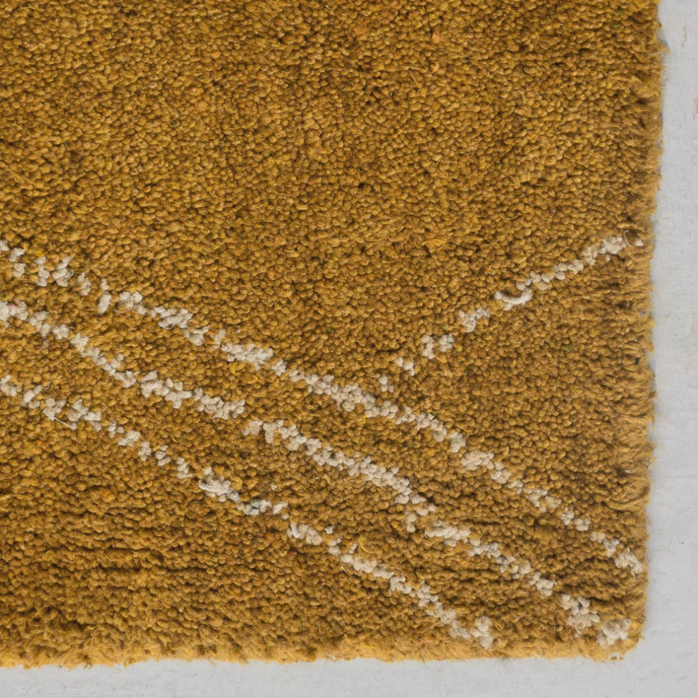 HAND KNOTTED LOOM SILK ECO-FRIENDLY RUGS-5'x8',Rectangle,Gold Beige,Contemporary