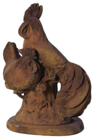 Guarding Roosters Garden Animal Statue