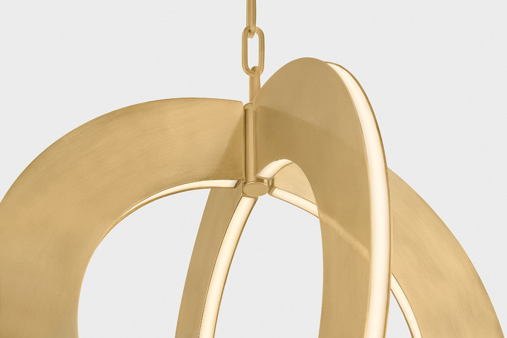 Corbett Lighting Samos Integrated LED Pendant, Vintage Brass, 20.5"Dx22.5"H