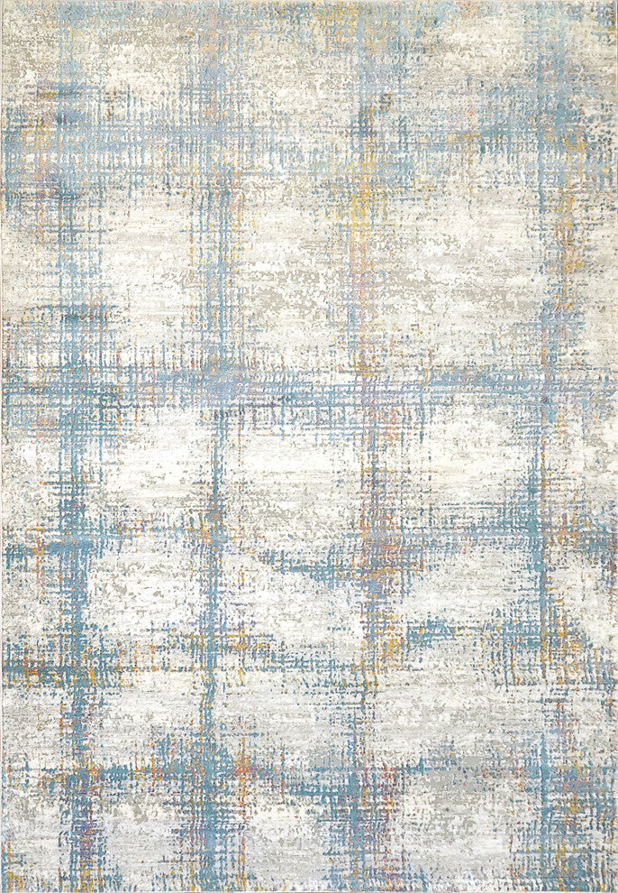 Valley Modern Area Rug, Gray/Blue, 6'7"X9'6"